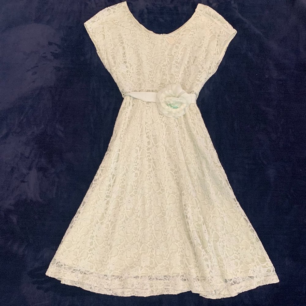 Girly mint green lace dress